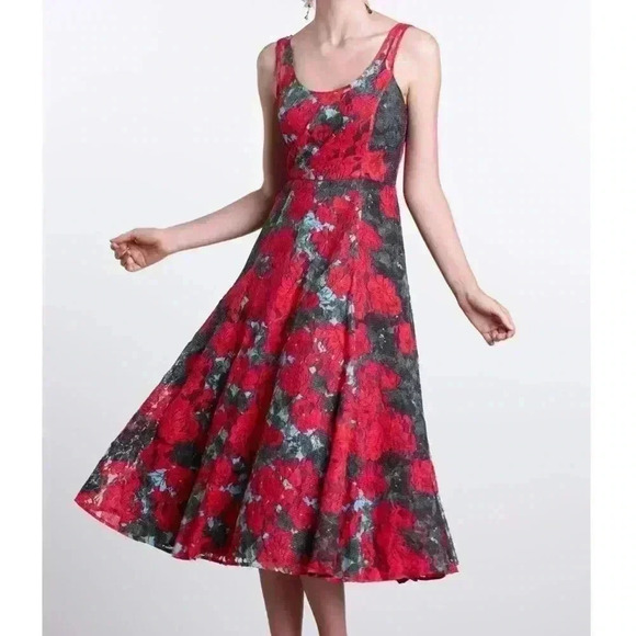 New Anthropologie Dress  Floral Midi - Picture 1 of 8